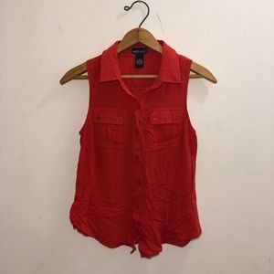 Wet Seal Red Tank Button Up